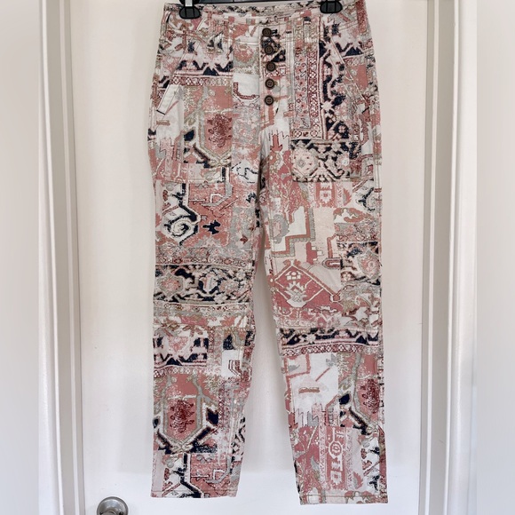 Anthropologie The Wanderer Utility Pants Tapestry Pattern Button Fly Size 27 - Picture 15 of 15